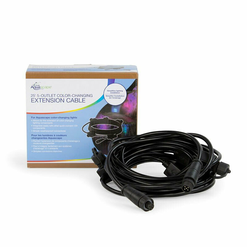 Aquascape 25 Ft. 5-Outlet Color-Changing Lighting Extension Cable ...
