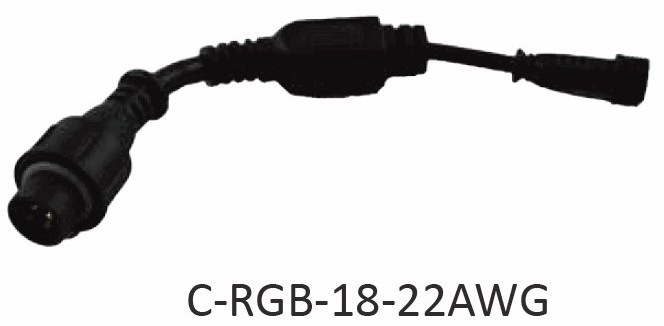 ProEco Products 4 Pin Adapter Cable, 18 AWG to 22 AWG – Color-Changing LED Lights (C-RGB-18-22AWG)