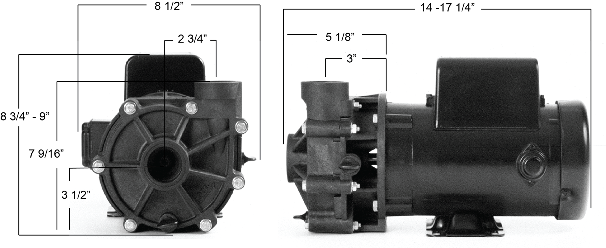 PerformancePro Cascade Pumps - Dimensions